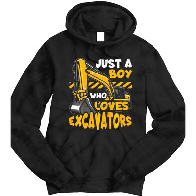 Excavator Enthusiast A Passion for Construction Vehicles Tie Dye Hoodie