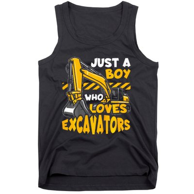 Excavator Enthusiast A Passion for Construction Vehicles Tank Top