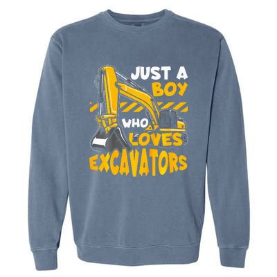 Excavator Enthusiast A Passion for Construction Vehicles Garment-Dyed Sweatshirt