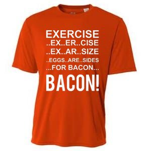 Exercise Eggs Are Side For Bacon! Funny Bacon Cooling Performance Crew T-Shirt