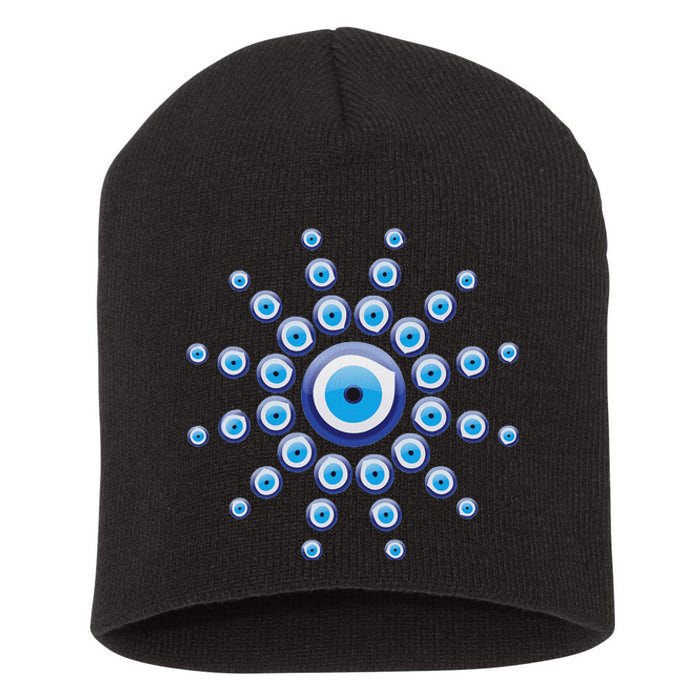 Evil Eye Against Evil Spirits Greek Turkish Eye Nazar Short Acrylic Beanie