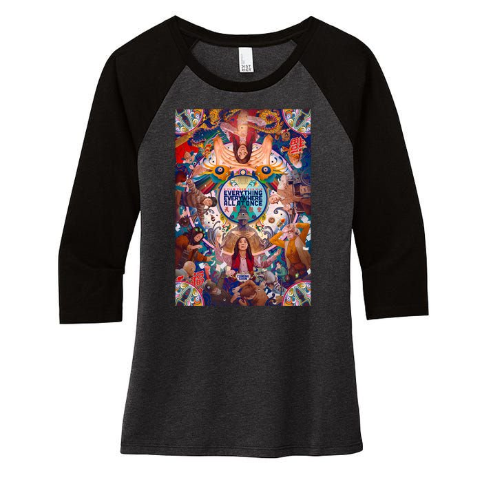 Everything Everywhere All At Once Women's Tri-Blend 3/4-Sleeve Raglan Shirt