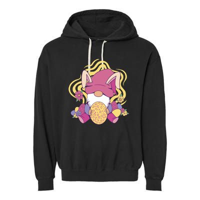 Easter Egg Bunny Gnome Garment-Dyed Fleece Hoodie