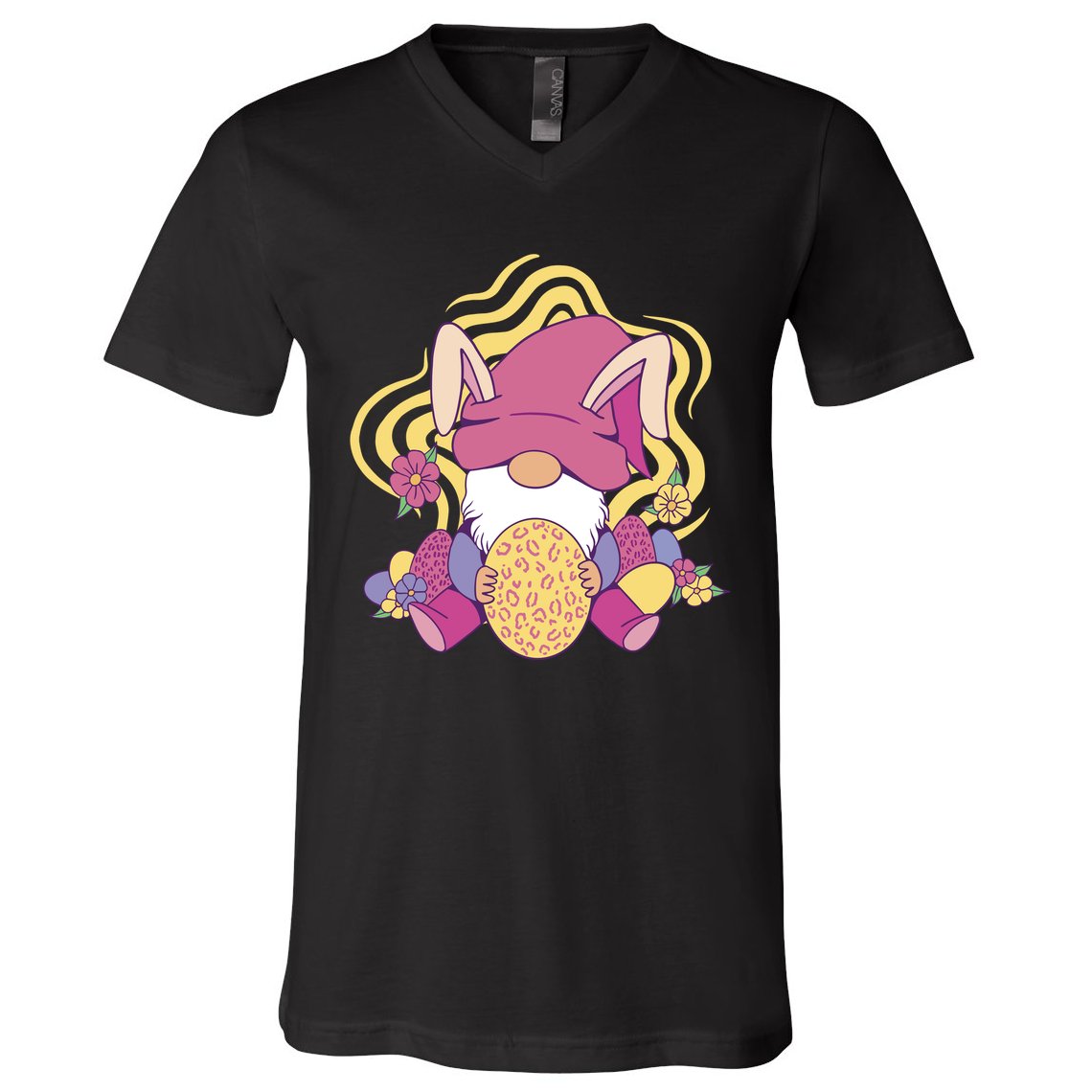 Easter Egg Bunny Gnome V-Neck T-Shirt
