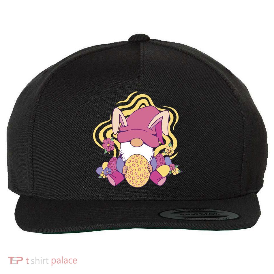 Easter Egg Bunny Gnome Wool Snapback Cap