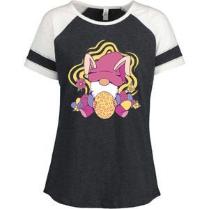 Easter Egg Bunny Gnome Enza Ladies Jersey Colorblock Tee