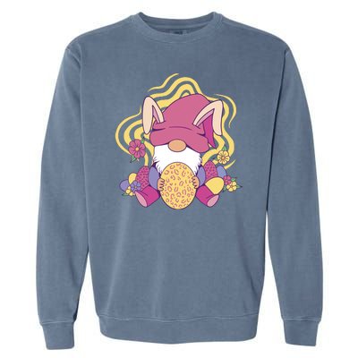 Easter Egg Bunny Gnome Garment-Dyed Sweatshirt