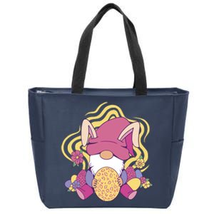 Easter Egg Bunny Gnome Zip Tote Bag