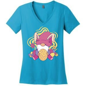 Easter Egg Bunny Gnome Women's V-Neck T-Shirt