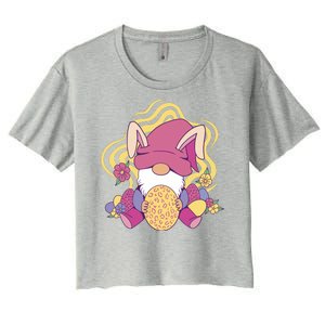 Easter Egg Bunny Gnome Women's Crop Top Tee