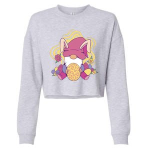 Easter Egg Bunny Gnome Cropped Pullover Crew