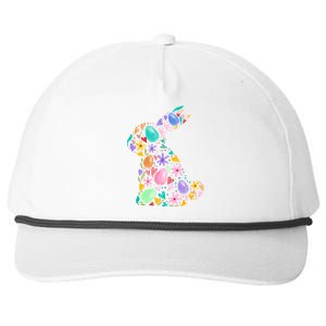 Easter Egg Bunny Floral Holiday Snapback Five-Panel Rope Hat