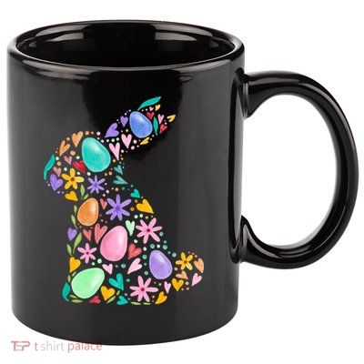 Easter Egg Bunny Floral Holiday 11oz C Handle Ceramic Mug