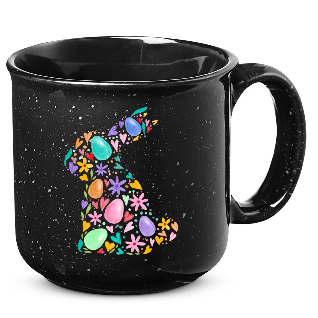 Easter Egg Bunny Floral Holiday 15oz Campfire Ceramic Mug