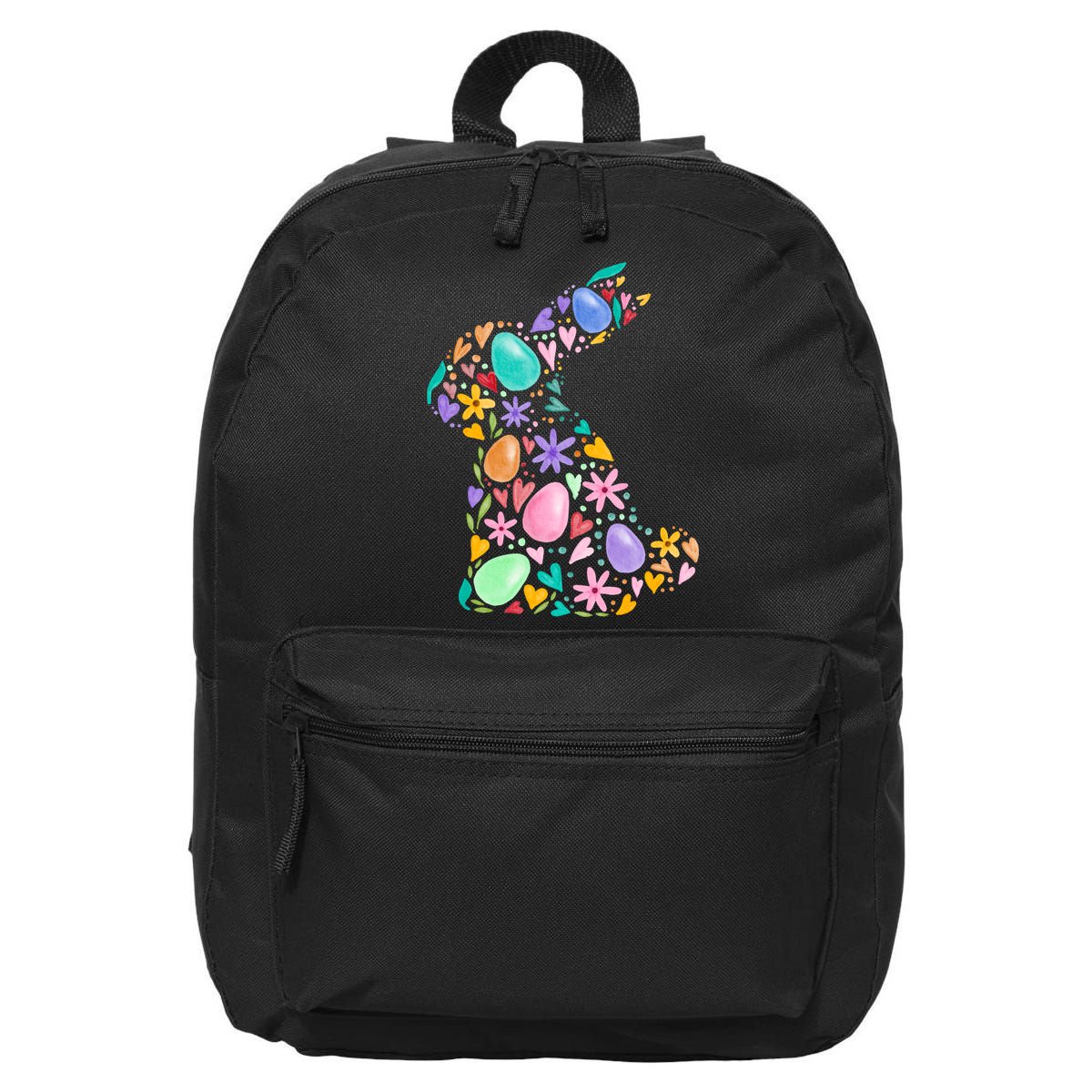 Easter Egg Bunny Floral Holiday 16 in Basic Backpack