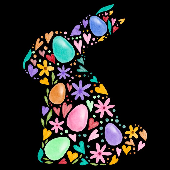 Easter Egg Bunny Floral Holiday 16 in Basic Backpack