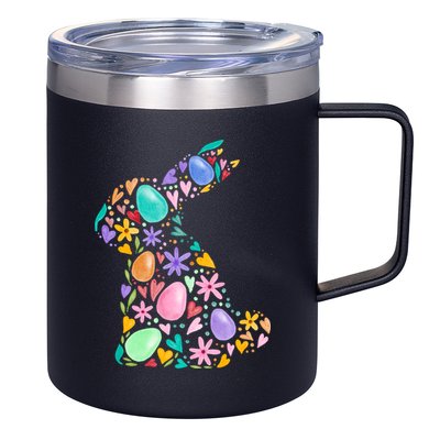 Easter Egg Bunny Floral Holiday 12oz Stainless Steel Coffee Mug