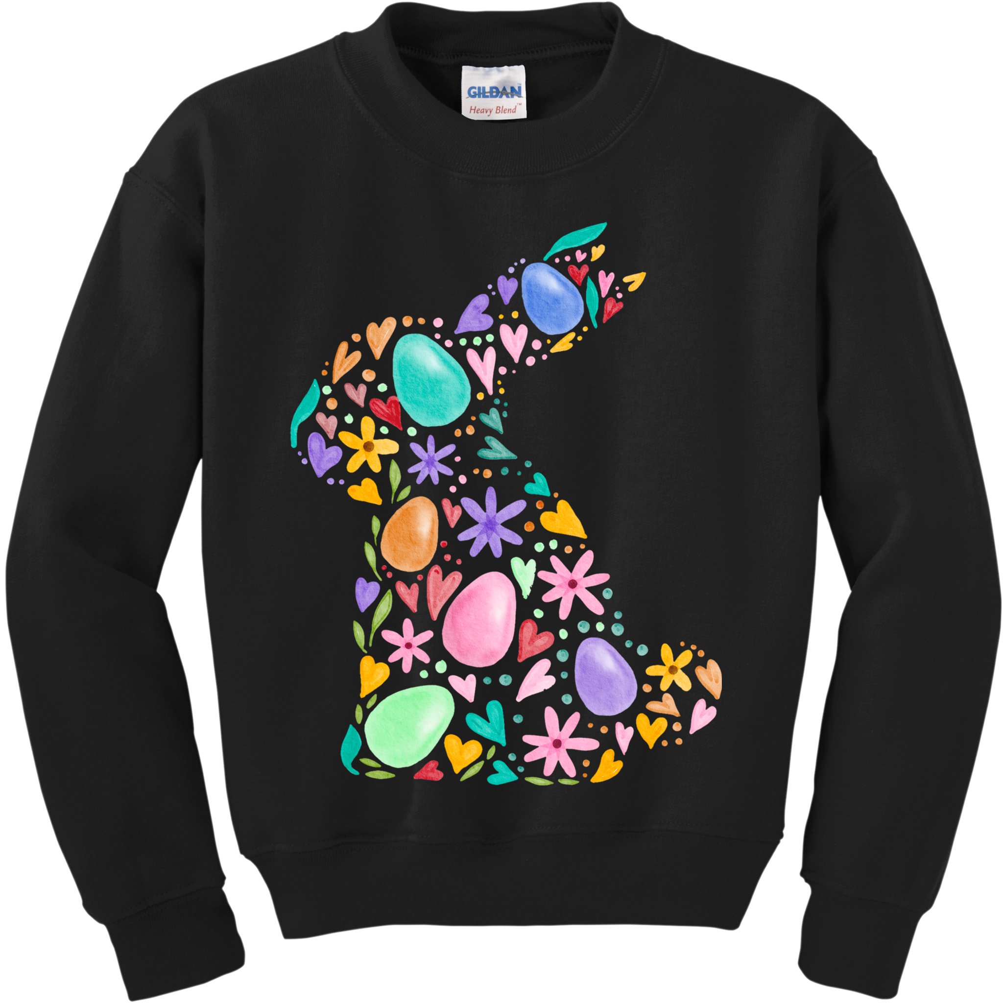 Easter Egg Bunny Floral Holiday Kids Sweatshirt