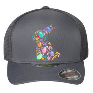 Easter Egg Bunny Floral Holiday Flexfit Unipanel Trucker Cap