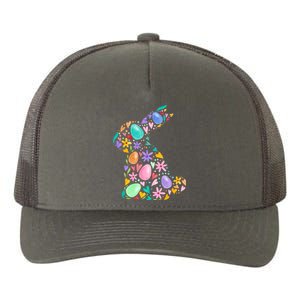 Easter Egg Bunny Floral Holiday Yupoong Adult 5-Panel Trucker Hat