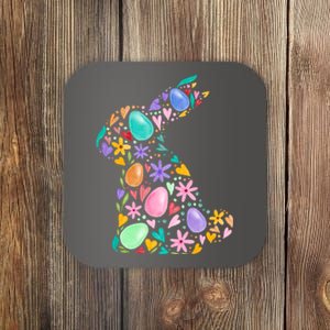 Easter Egg Bunny Floral Holiday Coaster