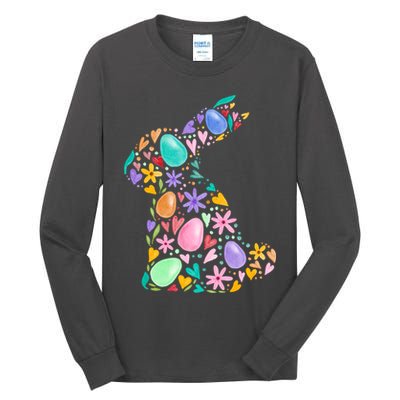 Easter Egg Bunny Floral Holiday Tall Long Sleeve T-Shirt