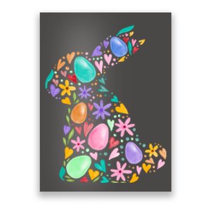 Easter Egg Bunny Floral Holiday Poster