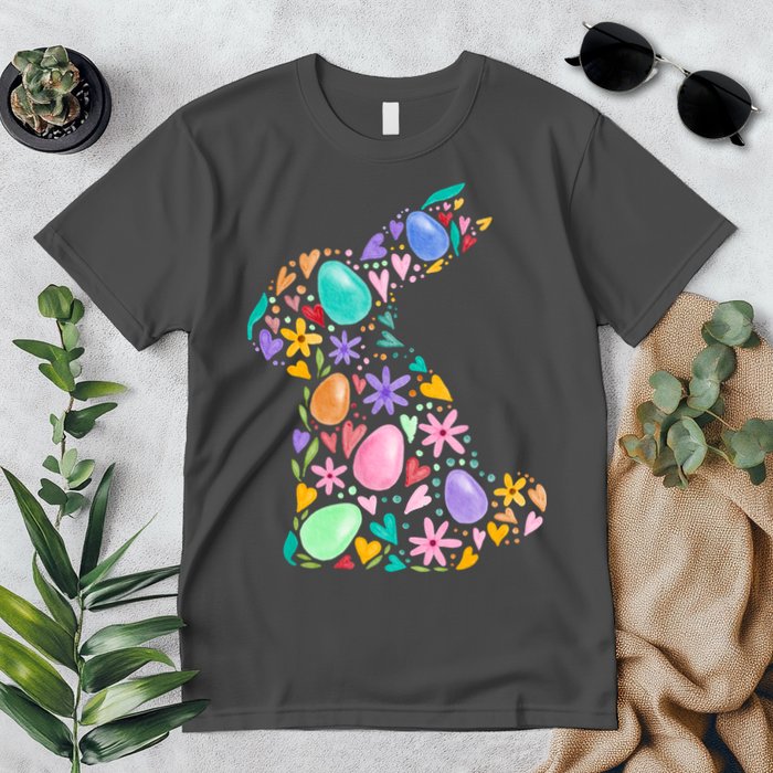 Easter Egg Bunny Floral Holiday Premium T-Shirt