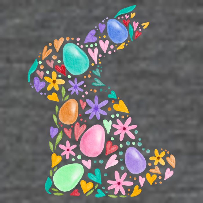 Easter Egg Bunny Floral Holiday Premium T-Shirt
