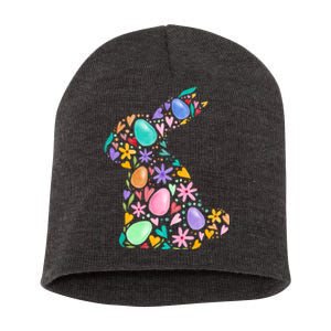 Easter Egg Bunny Floral Holiday Short Acrylic Beanie