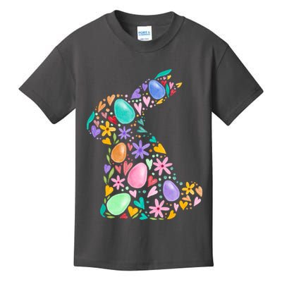 Easter Egg Bunny Floral Holiday Kids T-Shirt