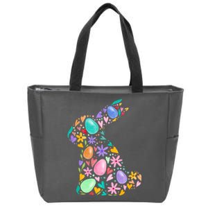 Easter Egg Bunny Floral Holiday Zip Tote Bag