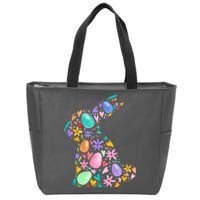 Easter Egg Bunny Floral Holiday Zip Tote Bag