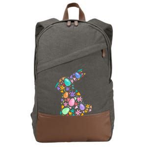 Easter Egg Bunny Floral Holiday Cotton Canvas Backpack