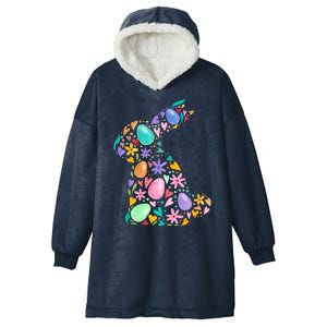 Easter Egg Bunny Floral Holiday Hooded Wearable Blanket