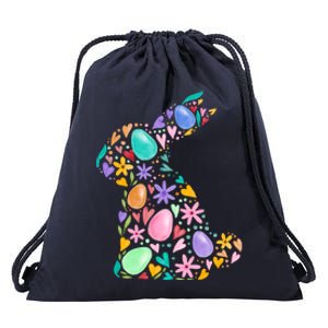 Easter Egg Bunny Floral Holiday Drawstring Bag