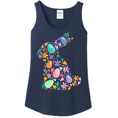 Easter Egg Bunny Floral Holiday Ladies Essential Tank