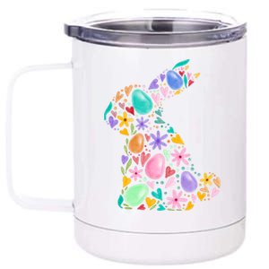 Easter Egg Bunny Floral Holiday 12 oz Stainless Steel Tumbler Cup