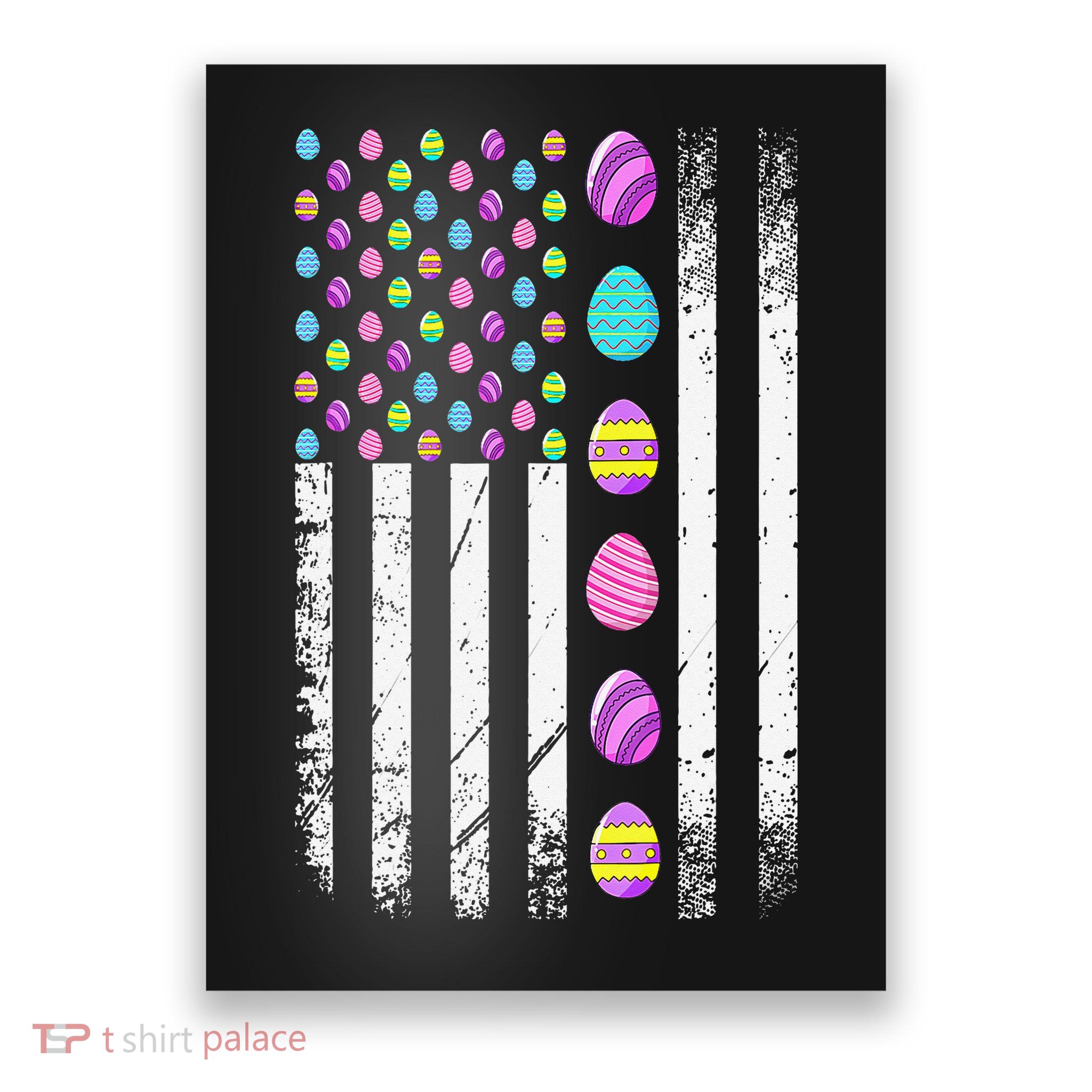 Easter Egg Bunny USA American Flag Patriotic Women Gift Poster