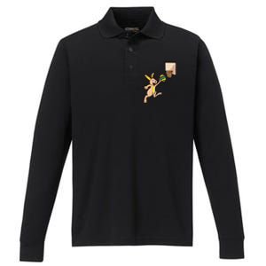 Easter Egg Basketball Bunny Gift For Performance Long Sleeve Polo