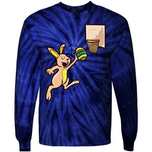 Easter Egg Basketball Bunny Gift For Tie-Dye Long Sleeve Shirt