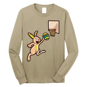 Easter Egg Basketball Bunny Gift For Long Sleeve Shirt