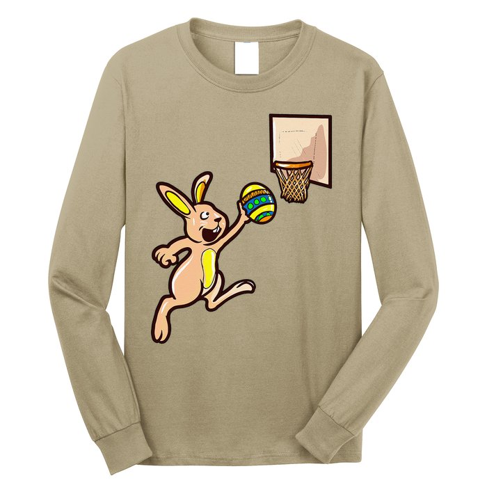 Easter Egg Basketball Bunny Gift For Long Sleeve Shirt