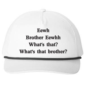 Embroidered Eewh Brother Brother Eewhh Snapback Five-Panel Rope Hat