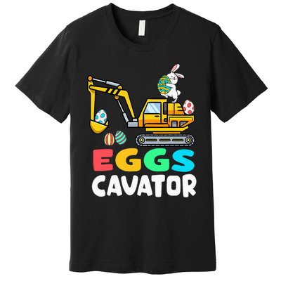 Eggs-Cavator Easter Bunny Excavator Premium T-Shirt