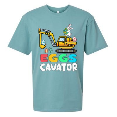 Eggs-Cavator Easter Bunny Excavator Sueded Cloud Jersey T-Shirt