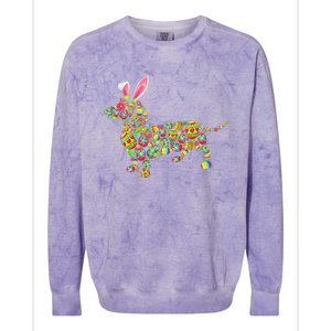 Easter Eggs Bunny Dachshund Dog Colorblast Crewneck Sweatshirt