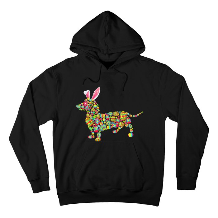 Easter Eggs Bunny Dachshund Dog Hoodie