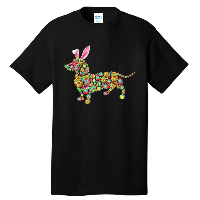 Easter Eggs Bunny Dachshund Dog Tall T-Shirt