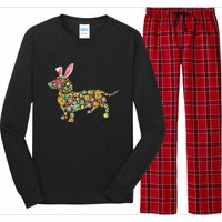 Easter Eggs Bunny Dachshund Dog Long Sleeve Pajama Set